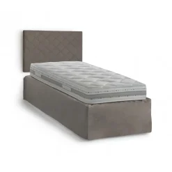 Letto singolo tortora 80x190cm materasso incluso - Ascra