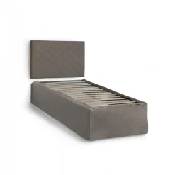 Letto singolo tortora 80x190cm materasso incluso - Ascra