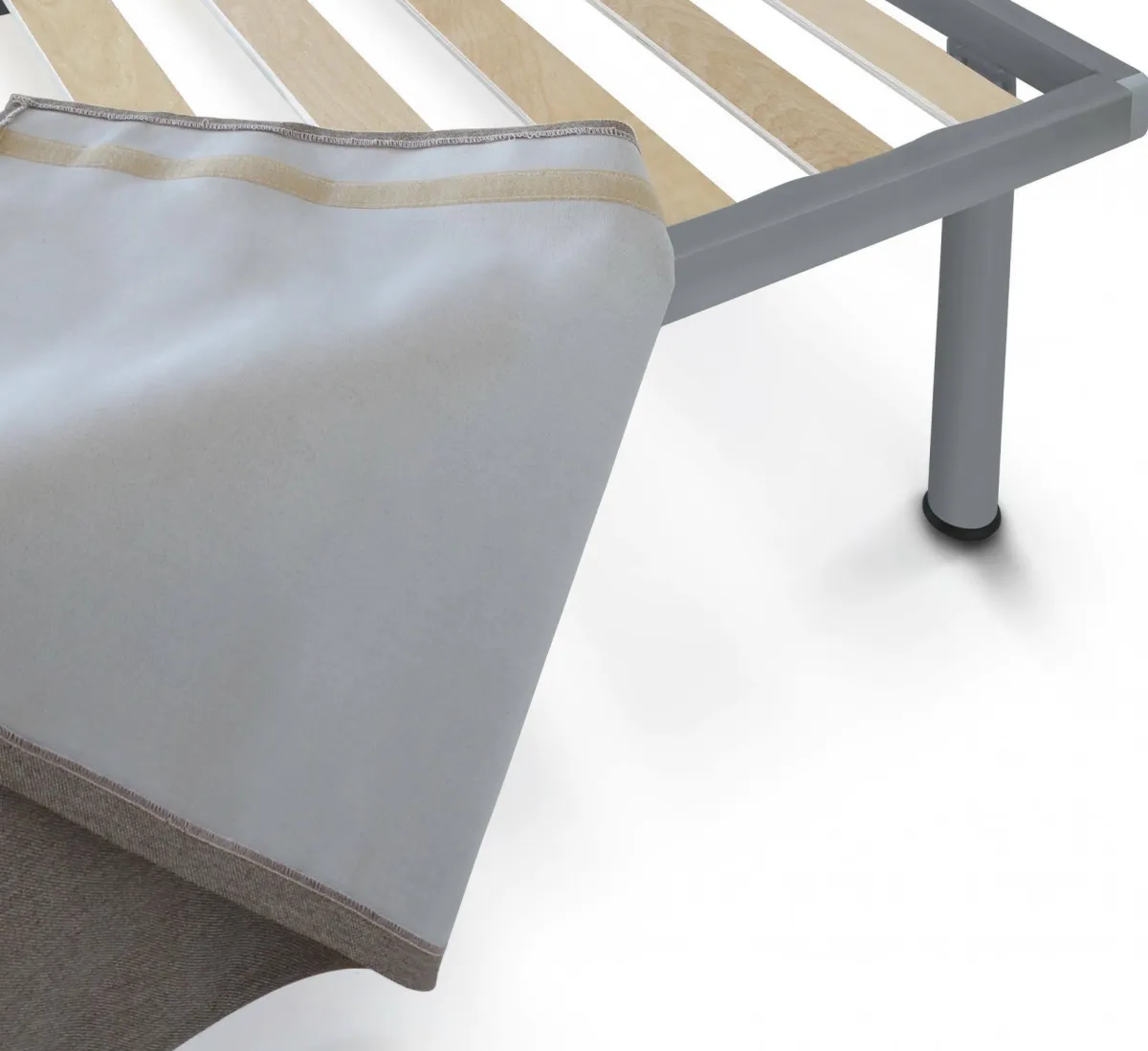 Letti Singoli|Camera Da Letto > Dmora Letto singolo tortora 5x90cm rete inclusa - Accu Grigio Tortora