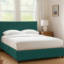 Letti Contenitore|Letti Singoli > Dmora Letto Singolo Sfoderabile Contenitore, Dimensione Materasso 90x190 cm - Ripi Verde Petrolio