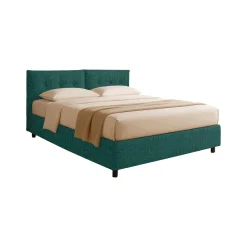 Letti Contenitore|Letti Singoli > Dmora Letto Singolo Sfoderabile Contenitore, Dimensione Materasso 90x200 cm - Oncino Verde Petrolio
