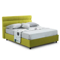 Letti Contenitore|Letti Singoli > Dmora Letto Singolo Sfoderabile Contenitore, Dimensione Materasso 80x190 cm Made in Italy - Brez Verde