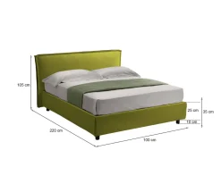 Letti Contenitore|Letti Singoli > Dmora Letto Singolo Sfoderabile Contenitore, Dimensione Materasso 90x190 cm - Fiumalbo Verde