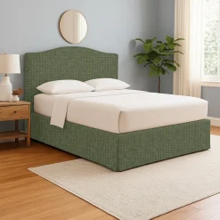 Letti Contenitore|Letti Singoli > Dmora Letto Singolo Sfoderabile Contenitore, Dimensione Materasso 90x190 cm - Quisquina Verde