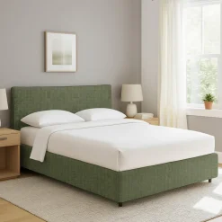 Letto Singolo Verde Sfoderabile Contenitore, Dimensione Materasso 90x200 cm - Carbone
