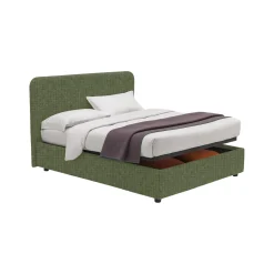 Letto Singolo Verde Sfoderabile Contenitore, Dimensione Materasso 90x200 cm - Serrone