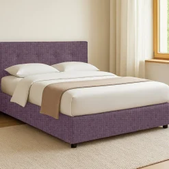 Letti Contenitore|Letti Singoli > Dmora Letto Singolo Sfoderabile Contenitore, Dimensione Materasso 90x190 cm - Fiumalbo Viola Lilla