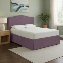 Letti Contenitore|Letti Singoli > Dmora Letto Singolo Sfoderabile Contenitore, Dimensione Materasso 90x190 cm - Quisquina Viola Lilla