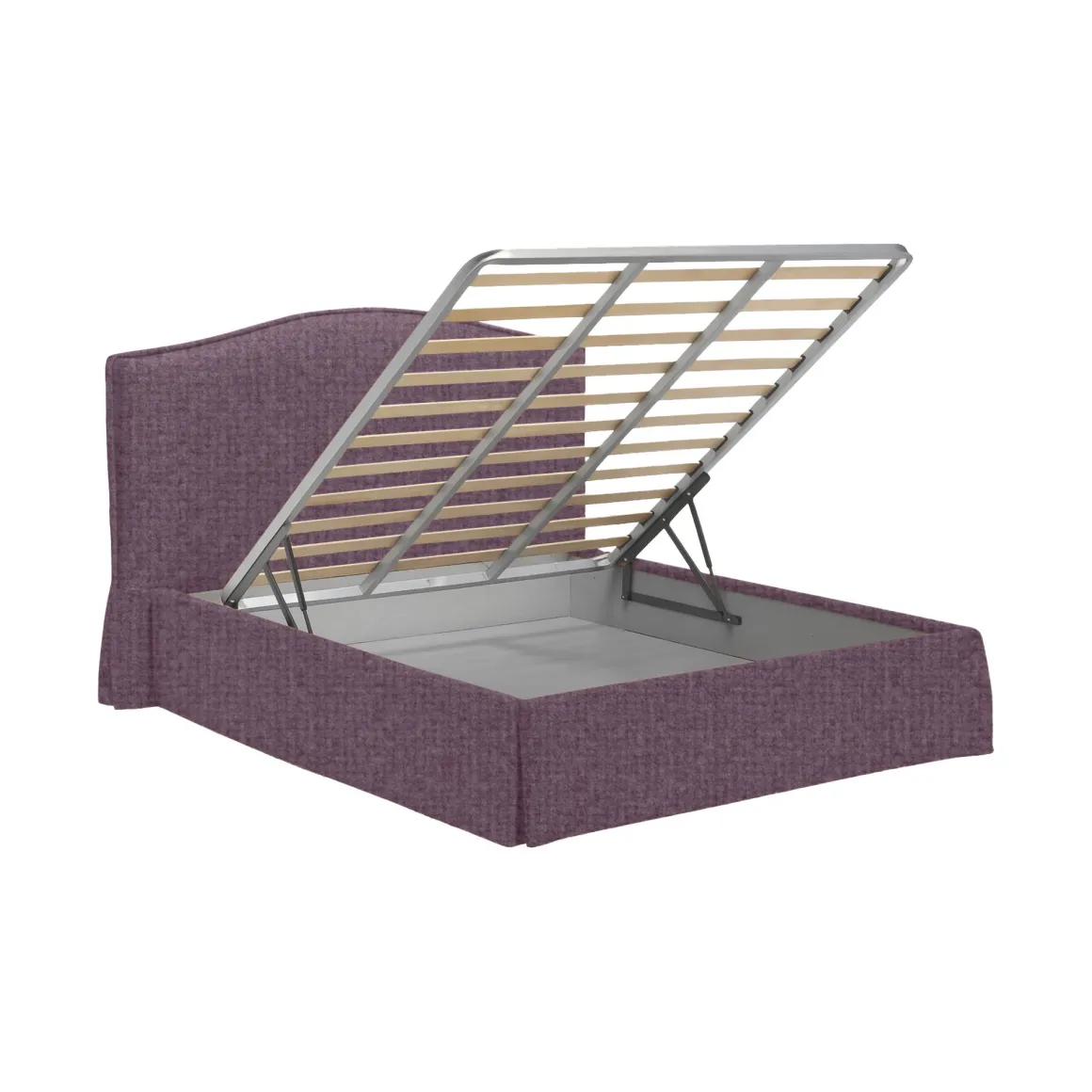 Letto Singolo Viola Lilla Sfoderabile Contenitore, Dimensione Materasso 90x190 cm - Orvieto