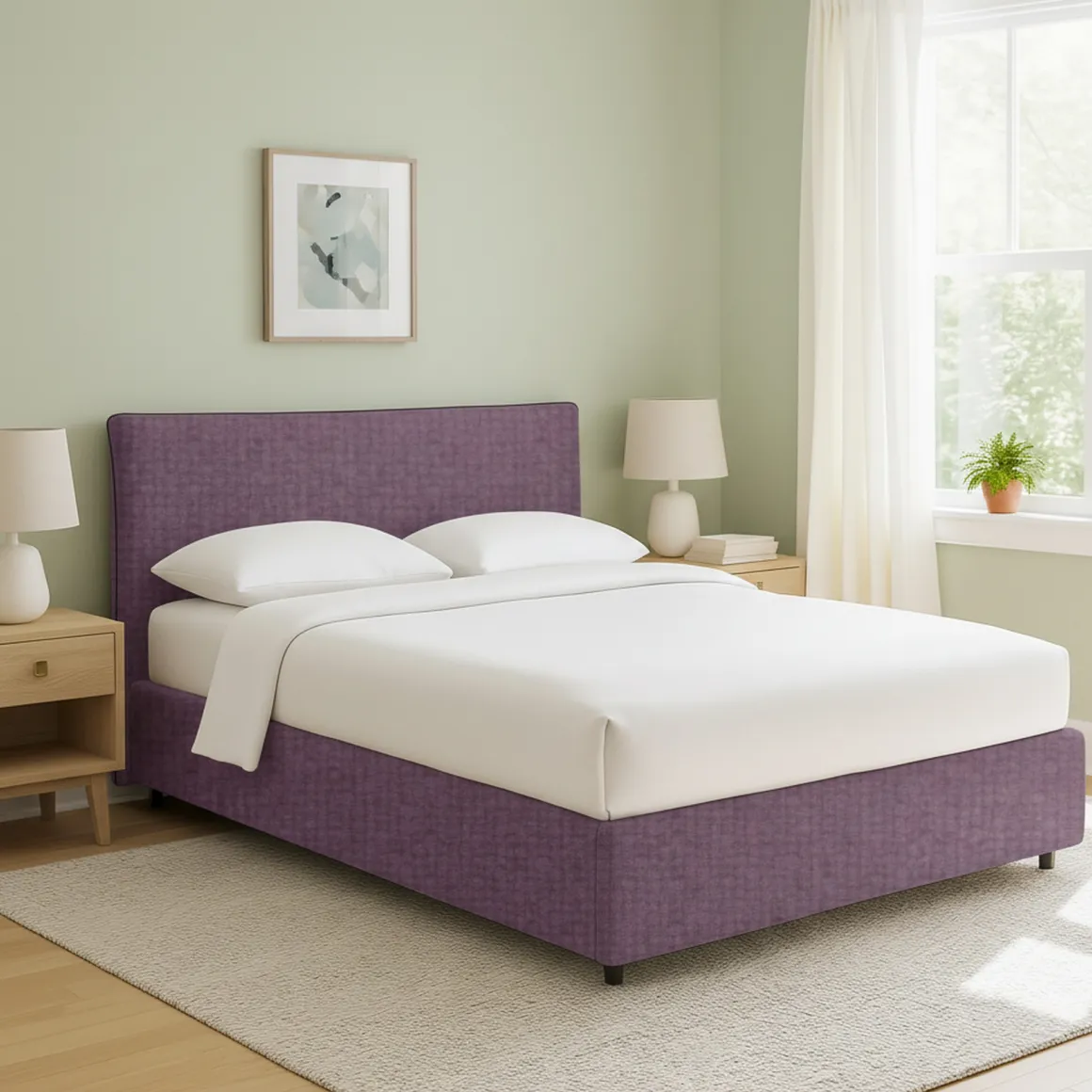 Letto Singolo Viola Lilla Sfoderabile Contenitore, Dimensione Materasso 90x200 cm - Carbone