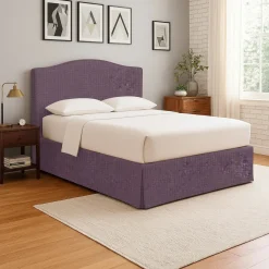 Letti Contenitore|Letti Singoli > Dmora Letto Singolo Sfoderabile Contenitore, Dimensione Materasso 90x200 cm - Iudica Viola Lilla