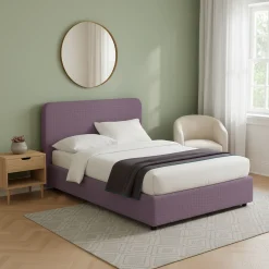 Letto Singolo Viola Lilla Sfoderabile Contenitore, Dimensione Materasso 90x200 cm - Serrone