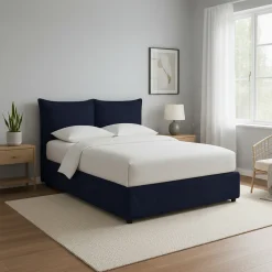 Letto Singolo Viola Scuro Sfoderabile Contenitore, Dimensione Materasso 90x190 cm - Rosora