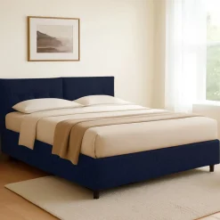 Letto Singolo Viola Scuro Sfoderabile Contenitore, Dimensione Materasso 90x190 cm - Stazzano