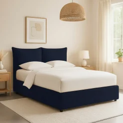 Letto Singolo Viola Scuro Sfoderabile Contenitore, Dimensione Materasso 90x200 cm - Lapedona
