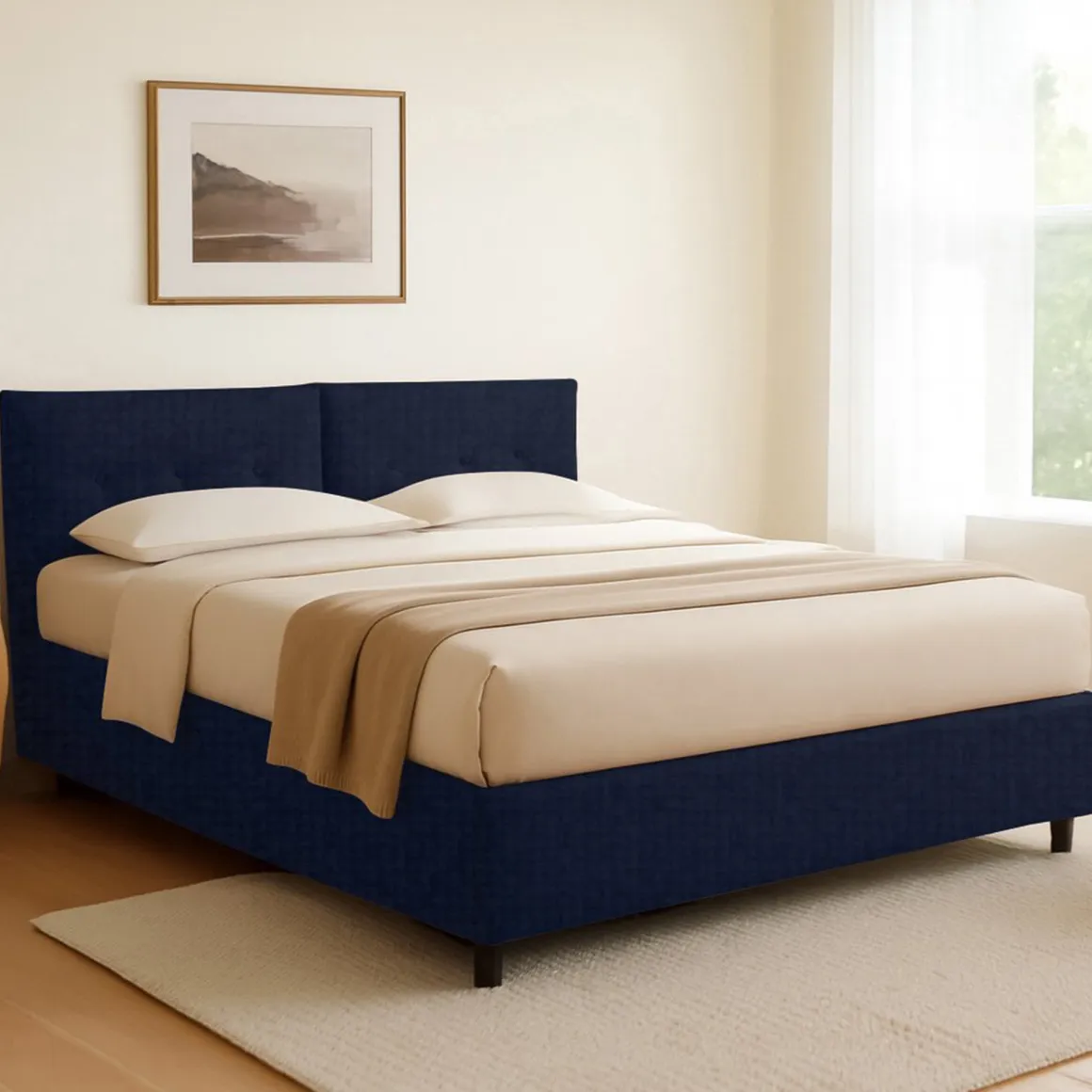 Letto Singolo Viola Scuro Sfoderabile Contenitore, Dimensione Materasso 90x200 cm - Nocara