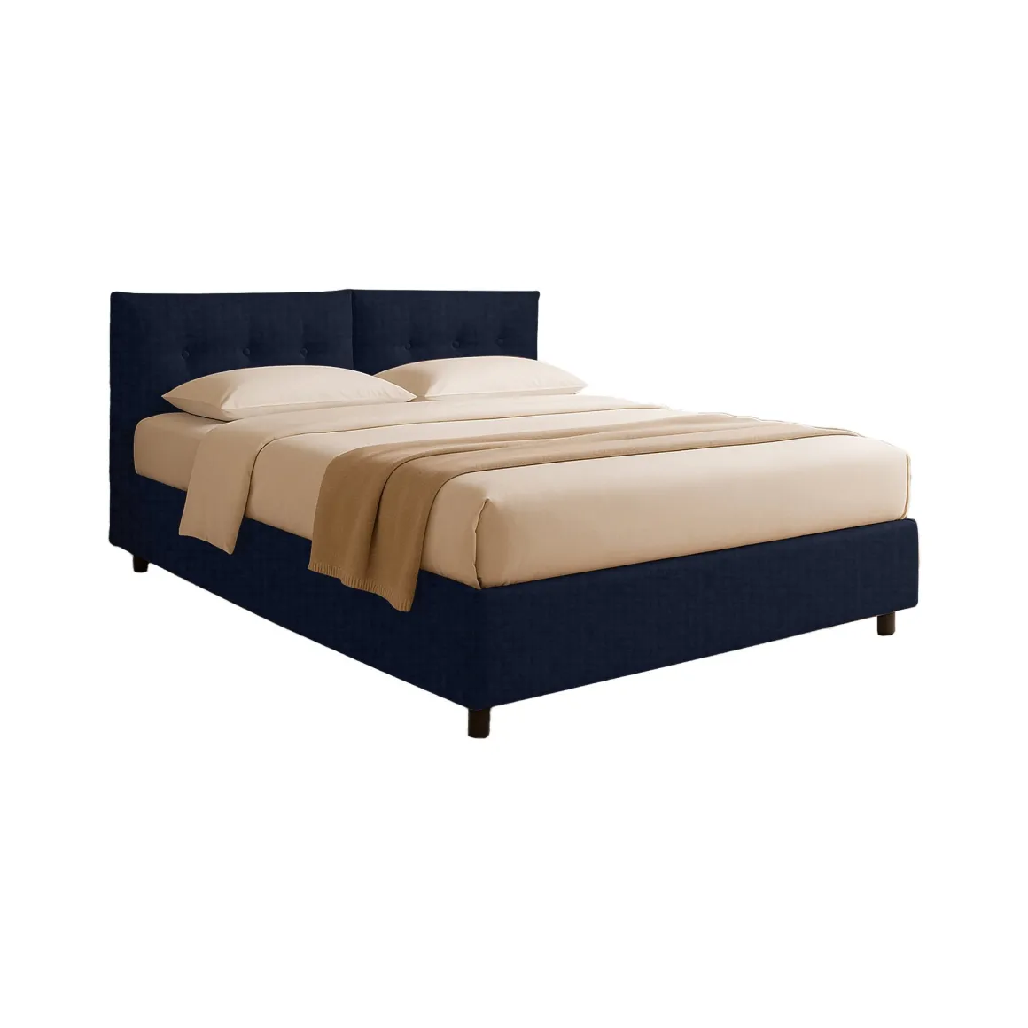 Letto Singolo Viola Scuro Sfoderabile Contenitore, Dimensione Materasso 90x200 cm - Nocara
