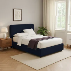 Letto Singolo Viola Scuro Sfoderabile Contenitore, Dimensione Materasso 90x200 cm - Serrone