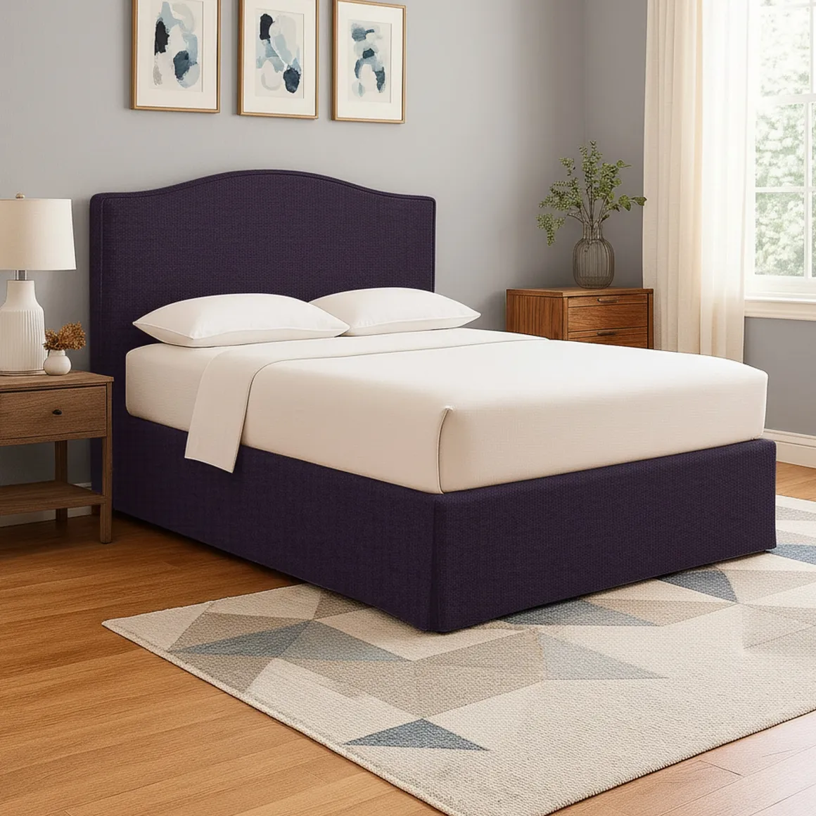 Letto Singolo Viola Sfoderabile Contenitore, Dimensione Materasso 90x190 cm - Orvieto