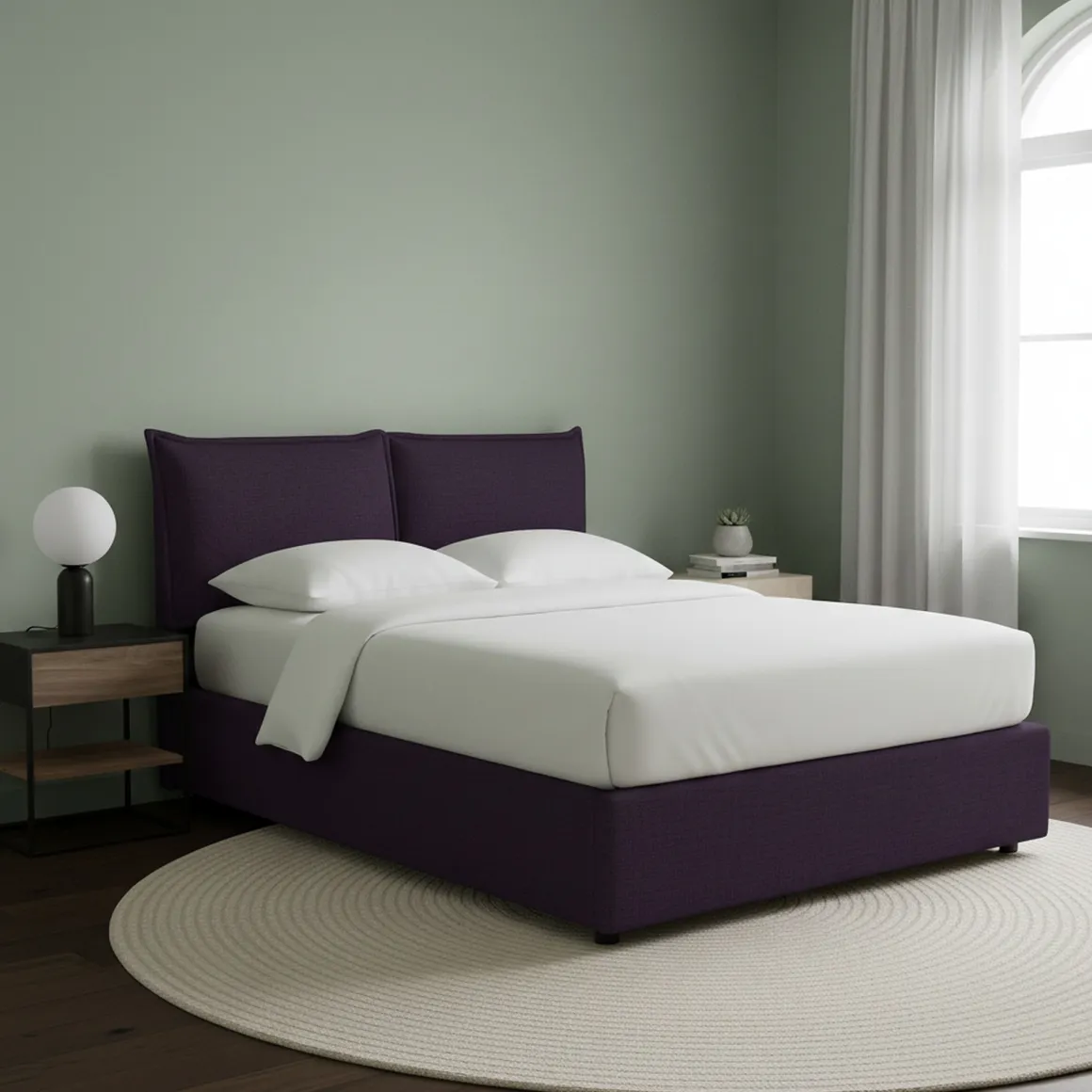Letti Contenitore|Letti Singoli > Dmora Letto Singolo Sfoderabile Contenitore, Dimensione Materasso 90x190 cm - Sinio Viola