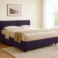 Letti Contenitore|Letti Singoli > Dmora Letto Singolo Sfoderabile Contenitore, Dimensione Materasso 90x190 cm - Supino Viola