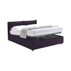 Letto Singolo Viola Sfoderabile Contenitore, Dimensione Materasso 90x190 cm - Stazzano