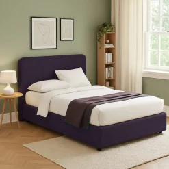 Letto Singolo Viola Sfoderabile Contenitore, Dimensione Materasso 90x200 cm - Serrone