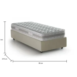 Letto una piazza con contenitore beige 95x215 - Avova