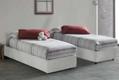 Letto una piazza con contenitore bianco 95x215 - Artesh