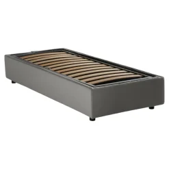 Letto una piazza con contenitore grigio 95x215 - Avova
