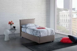 Letto una piazza con contenitore tortora 105x205 - Arminius
