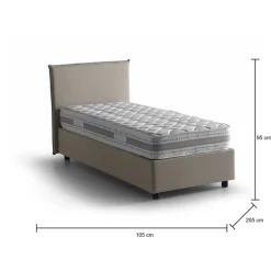 Letto una piazza con contenitore tortora 105x205 - Arminius