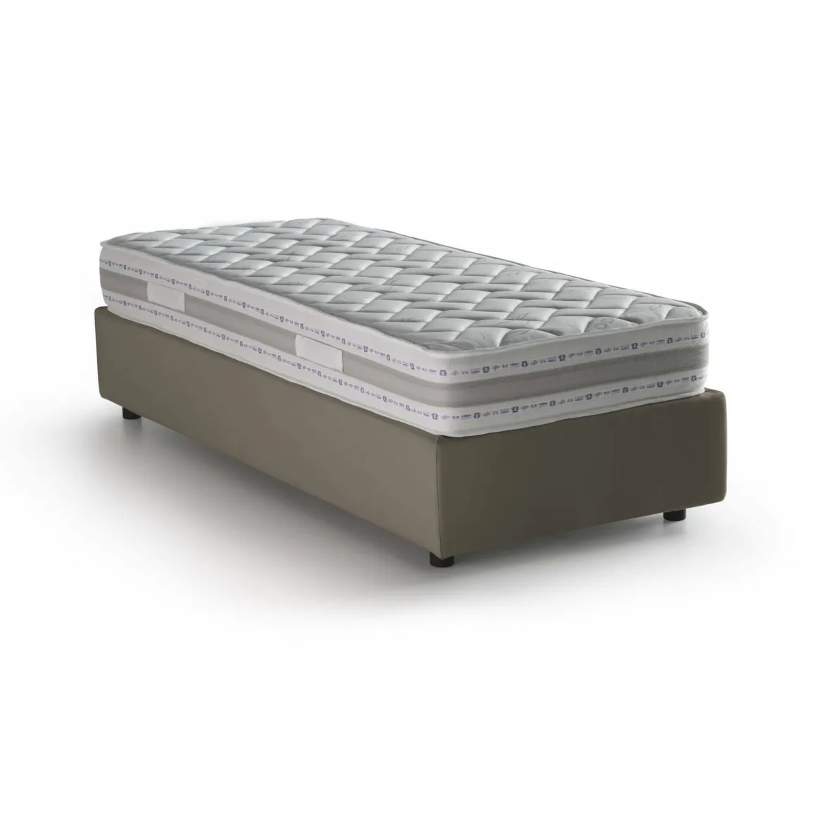 Letto una piazza con contenitore tortora 95x205 - Ermanna