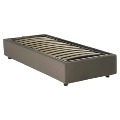 Letto una piazza con contenitore tortora 95x205 - Ermanna