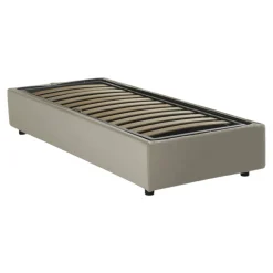 Letto una piazza contenitore beige 105x205cm sfoderabile - Addison