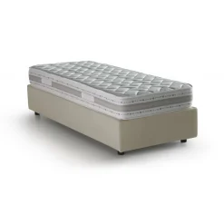 Letto una piazza contenitore beige 105x215cm rivestimento in tessuto - Aribal