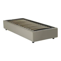 Letto una piazza contenitore beige 105x215cm rivestimento in tessuto - Aribal