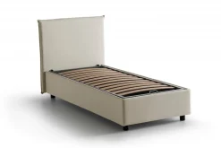 Letto una piazza contenitore beige 95x215cm adatto per materasso 80x200 cm - Shana