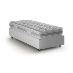 Letto una piazza contenitore bianco 105x205cm rivestimento in tessuto - Addison