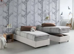Letto una piazza contenitore bianco 105x205cm sfoderabile - Acrostico