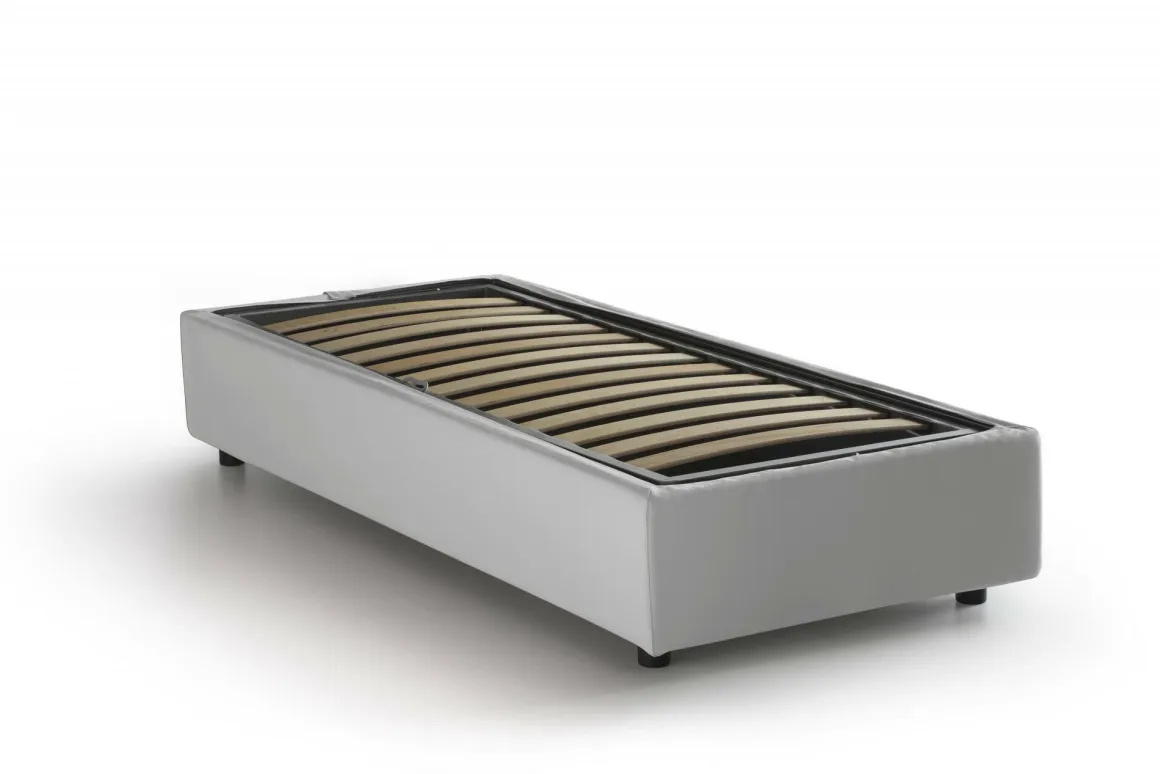 Letto una piazza contenitore bianco 105x215cm comodo - Richilde
