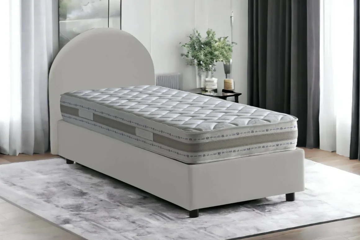 Letto una piazza contenitore bianco 95x205cm moderno - Aglie