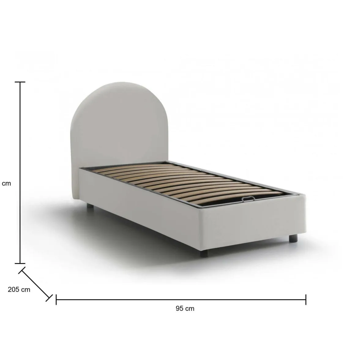 Letto una piazza contenitore bianco 95x205cm moderno - Aglie