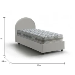 Letto una piazza contenitore bianco 95x205cm sfoderabile - Cirilla