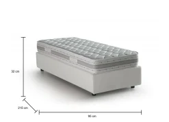 Letto una piazza contenitore bianco 95x215cm chic - Abruzzo