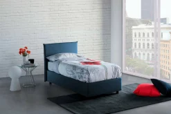 Letto una piazza contenitore blu 105x205cm materasso incluso - Arminius