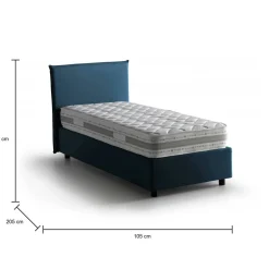 Letti Singoli|Letti Contenitore > Dmora Letto una piazza contenitore 105x205cm rete inclusa - Acrostico Blu