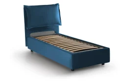 Letti Singoli|Letti Contenitore > Dmora Letto una piazza contenitore 105x215cm sfoderabile - Arzon Blu