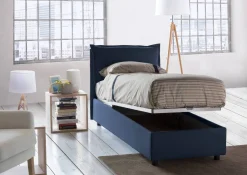 Letti Singoli|Letti Contenitore > Dmora Letto una piazza contenitore 105x215cm sfoderabile - Arzon Blu