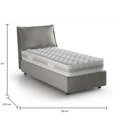 Letto una piazza contenitore grigio 95x215cm comodo - Ancara